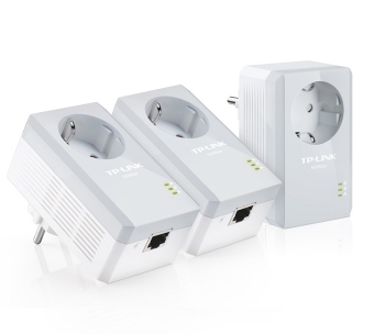 TP-Link TL-PA4010P TKIT AV500 Powerline Adapter with AC Pass Through 3-Pack Network Kit