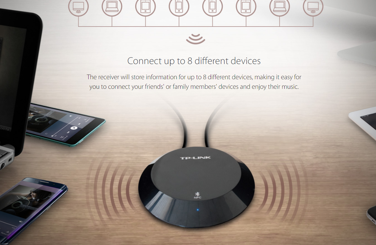 Connect up to 8 different devices