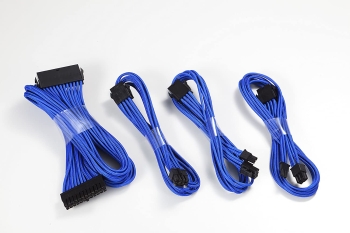 Phanteks PH-CB-CMBO_BL, 24 Pin, 8 Pin (4+4) M/B, 2x 8 Pin (6+2) PCI-E Extension Cable Kit 500mm Length, Blue